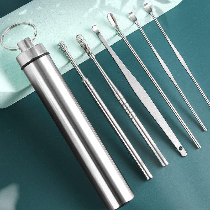 6pcs Set Stainless Steel Earwax Picking Tool