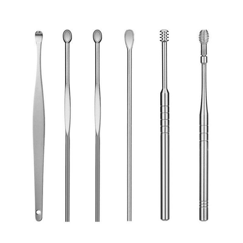 6pcs Set Stainless Steel Earwax Picking Tool