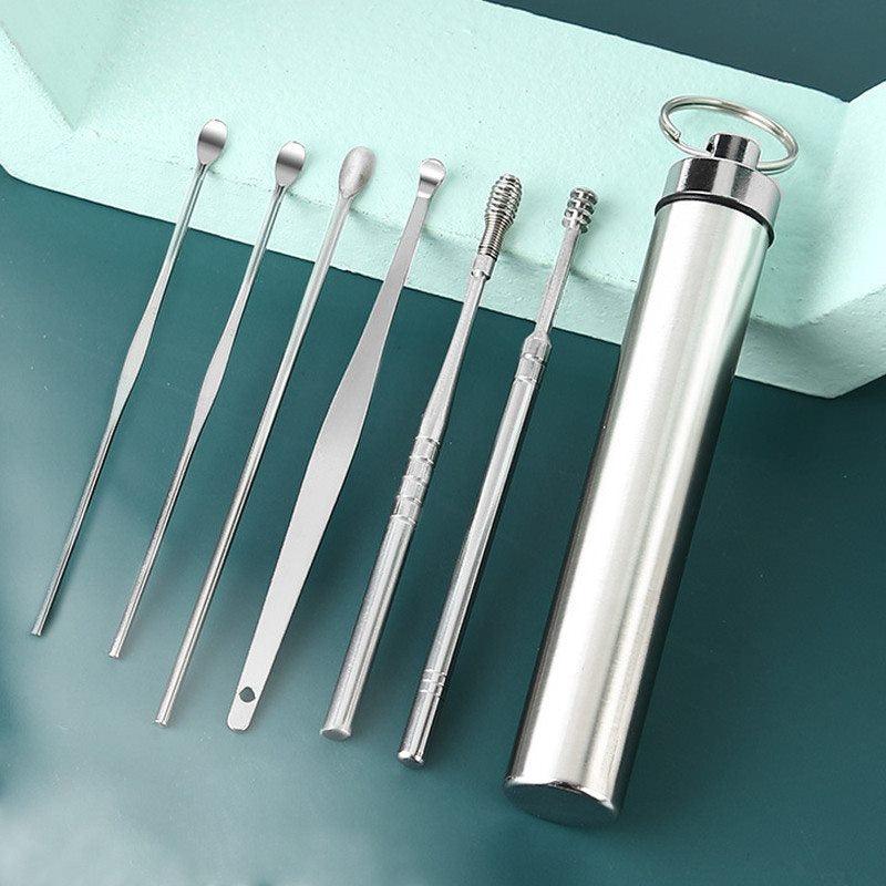 6pcs Set Stainless Steel Earwax Picking Tool