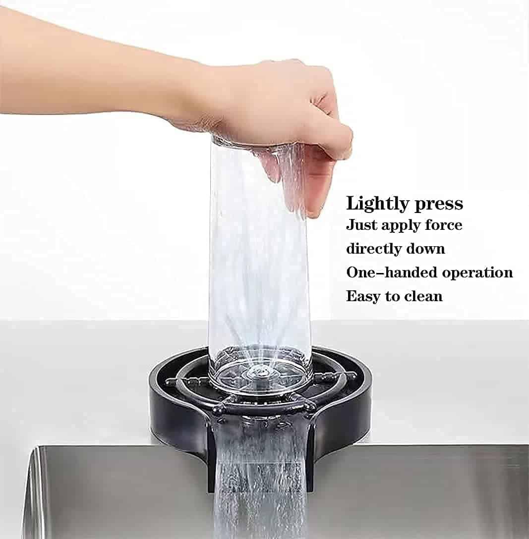 Glass Rinser, Faucet Glass Washer Cleaner Bar Bottle Washer Wash Cup Tool for Kitchen