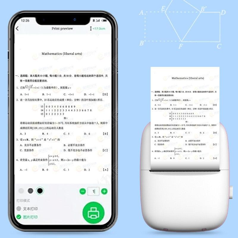 Portable Mini Bluetooth WiFi Printer Mobile Phone Photo